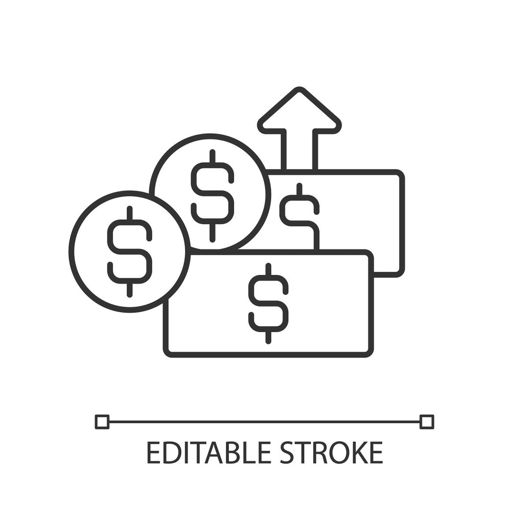 Supply chain management linear icons set