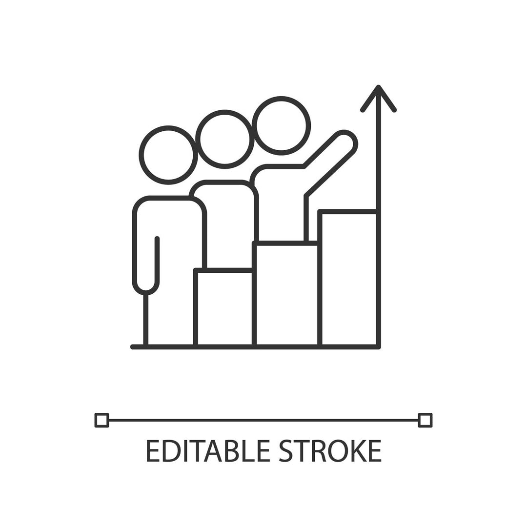 Supply chain management linear icons set