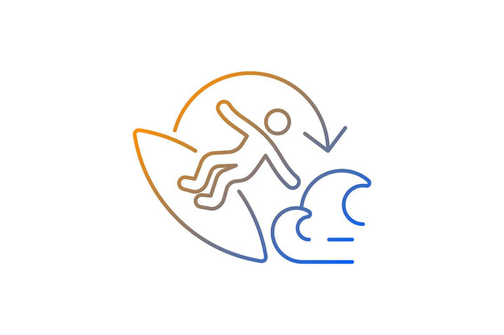 Surfing gradient linear vector icons set