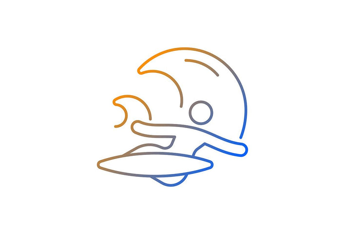 Surfing gradient linear vector icons set