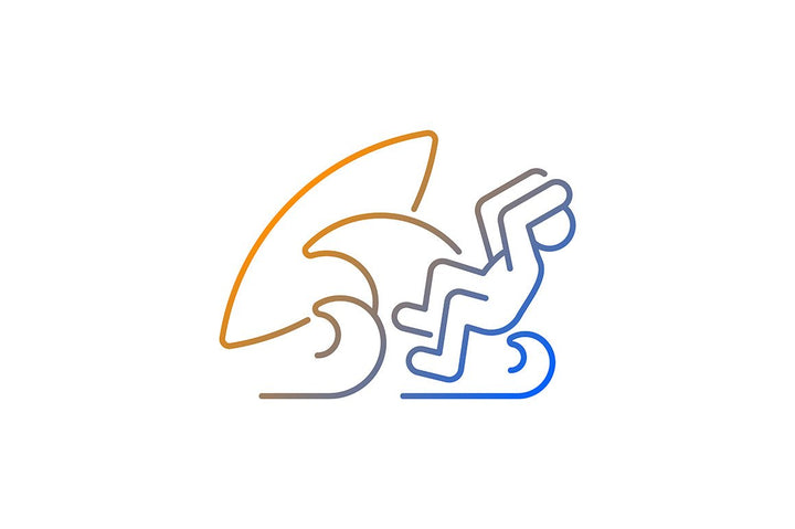 Surfing gradient linear vector icons set