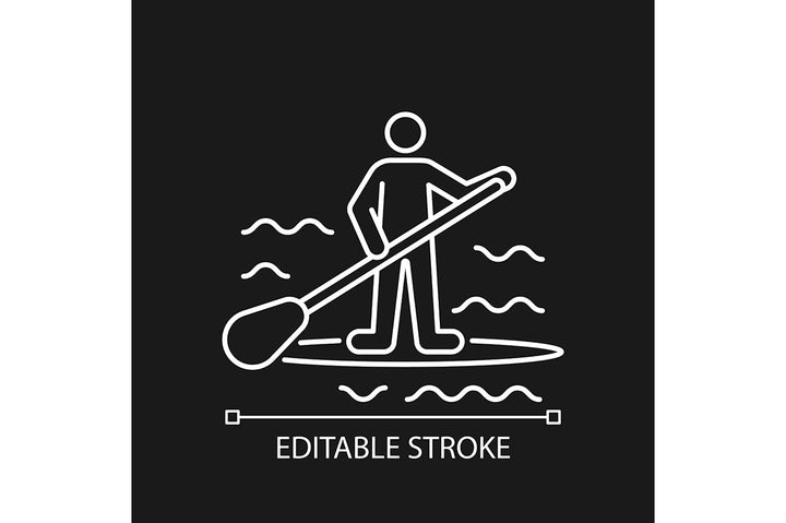 Surfing linear icons set for dark and light mode