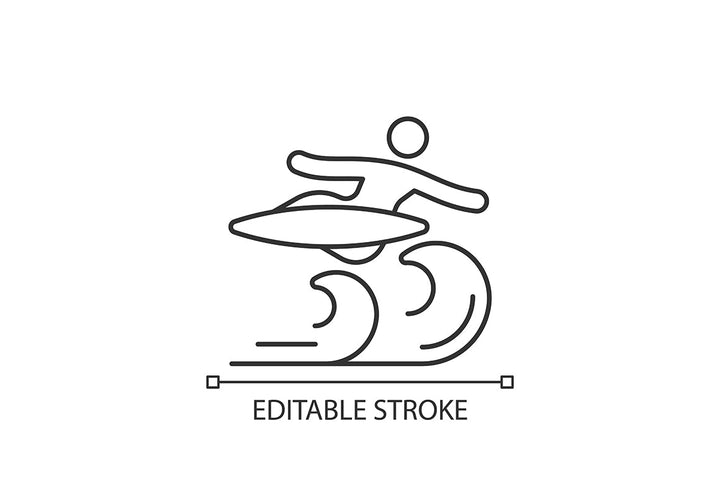 Surfing linear icons set for dark and light mode