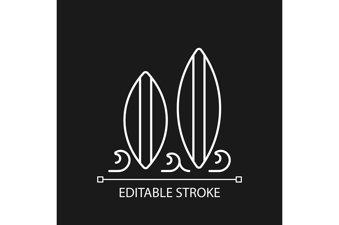 Surfing linear icons set for dark and light mode