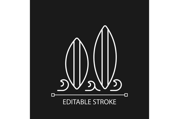Surfing linear icons set for dark and light mode