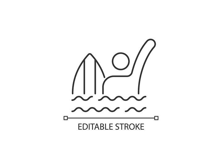 Surfing linear icons set for dark and light mode
