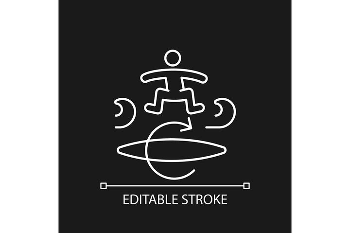 Surfing linear icons set for dark and light mode