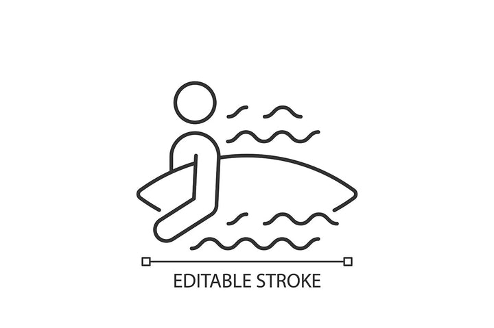 Surfing linear icons set for dark and light mode
