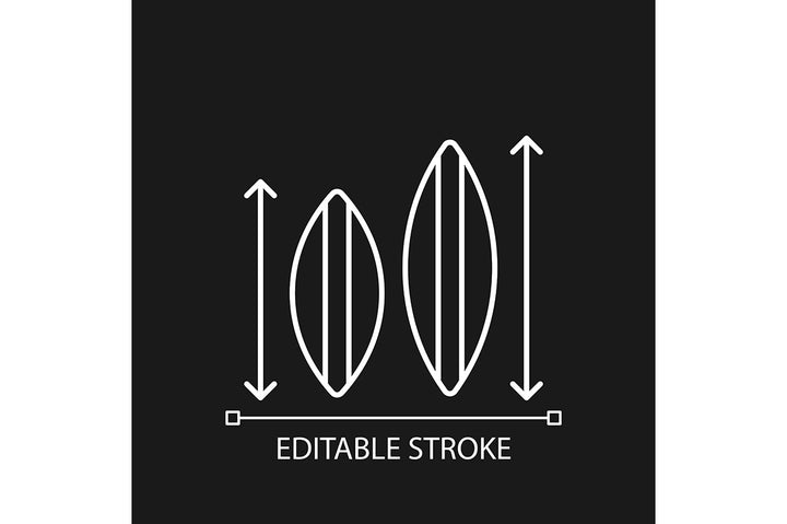 Surfing linear icons set for dark and light mode