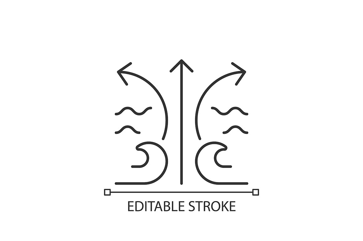 Surfing linear icons set for dark and light mode