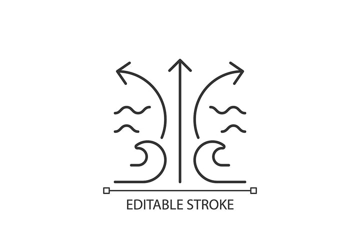 Surfing linear icons set for dark and light mode