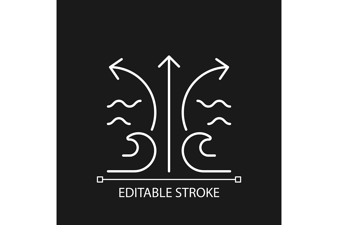 Surfing linear icons set for dark and light mode