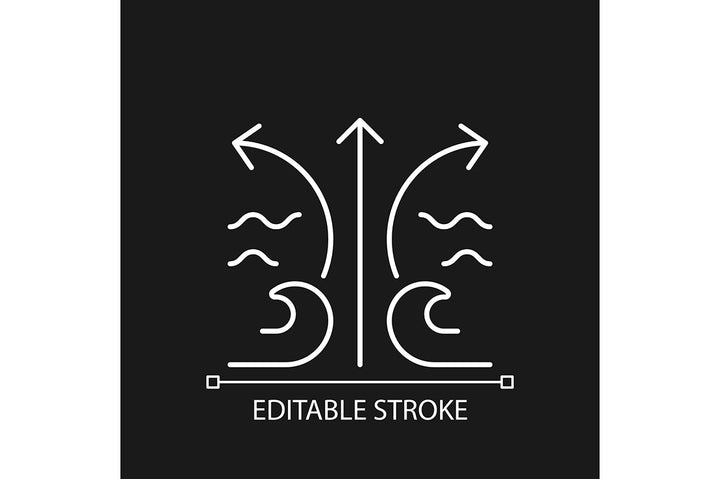 Surfing linear icons set for dark and light mode