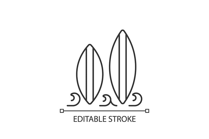Surfing linear icons set for dark and light mode
