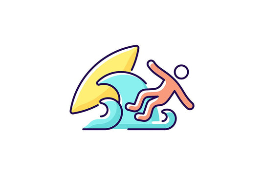 Surfing RGB color icons set