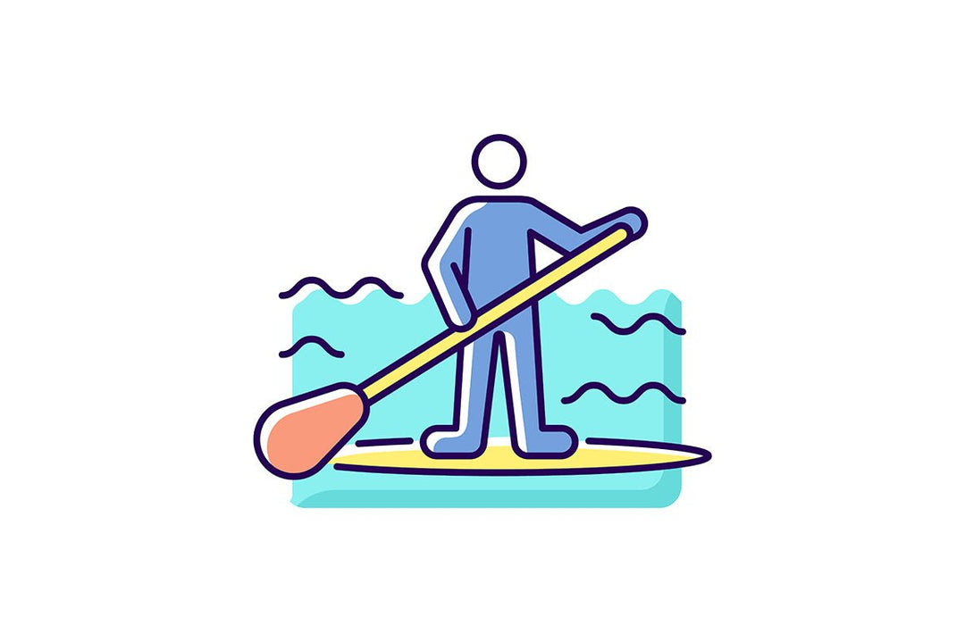 Surfing RGB color icons set