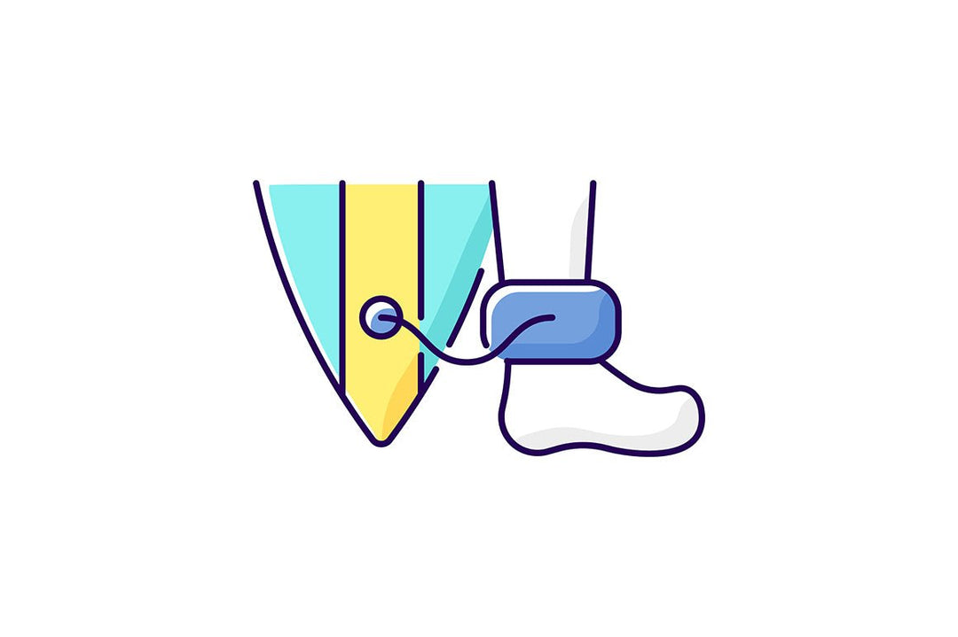 Surfing RGB color icons set