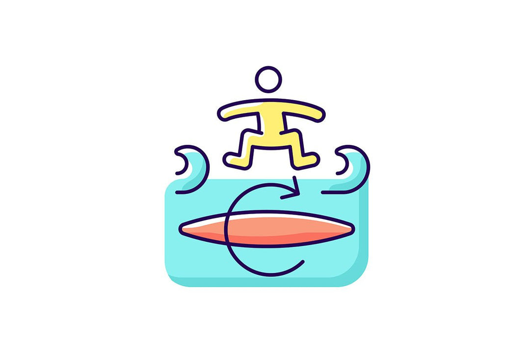 Surfing RGB color icons set