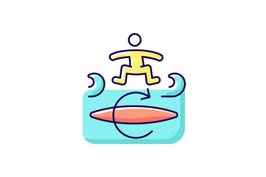 Surfing RGB color icons set