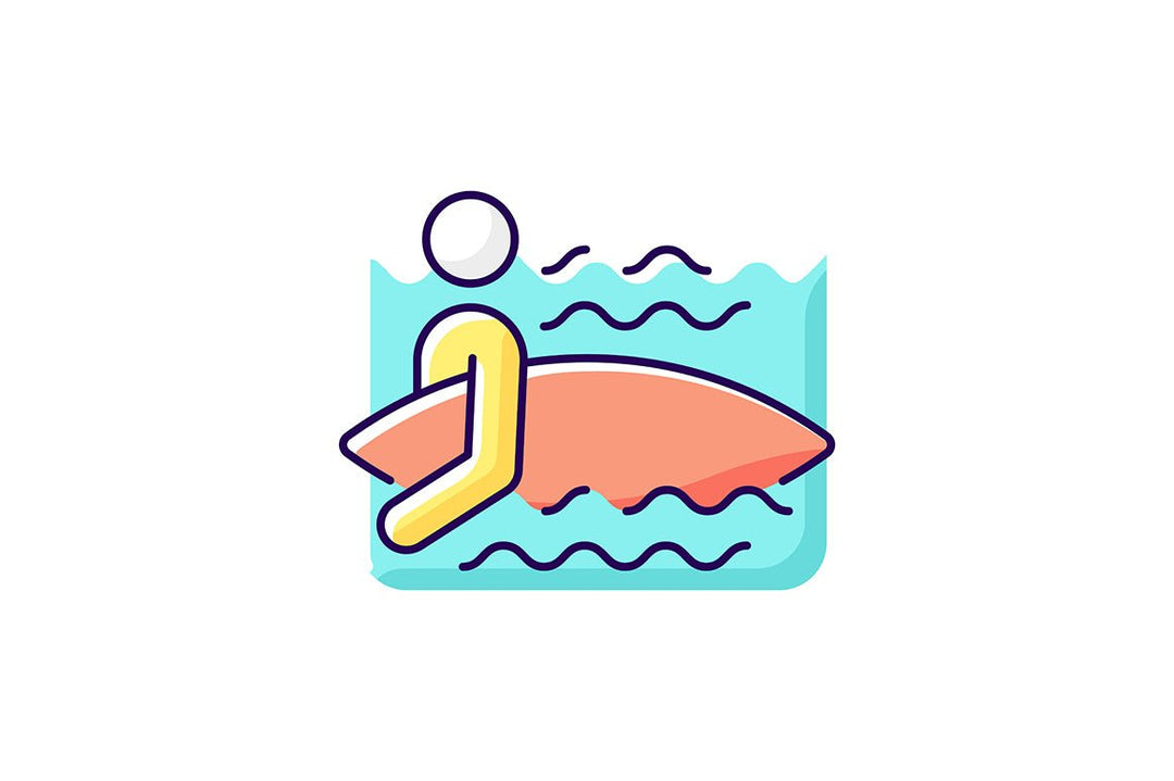 Surfing RGB color icons set