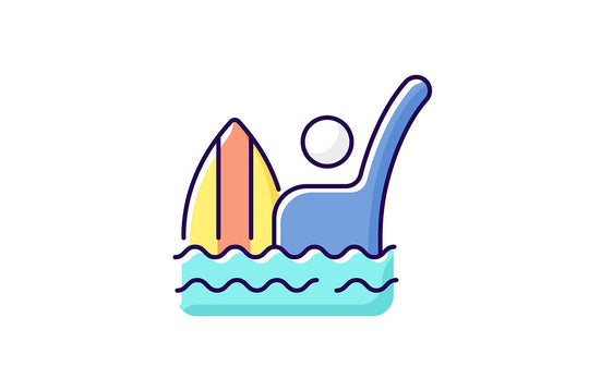 Surfing RGB color icons set