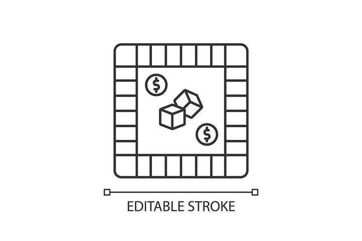 Table games pixel perfect linear icons set