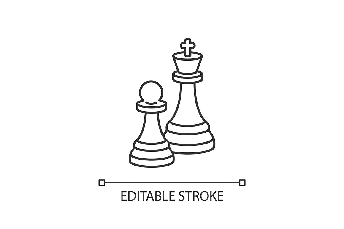 Table games pixel perfect linear icons set