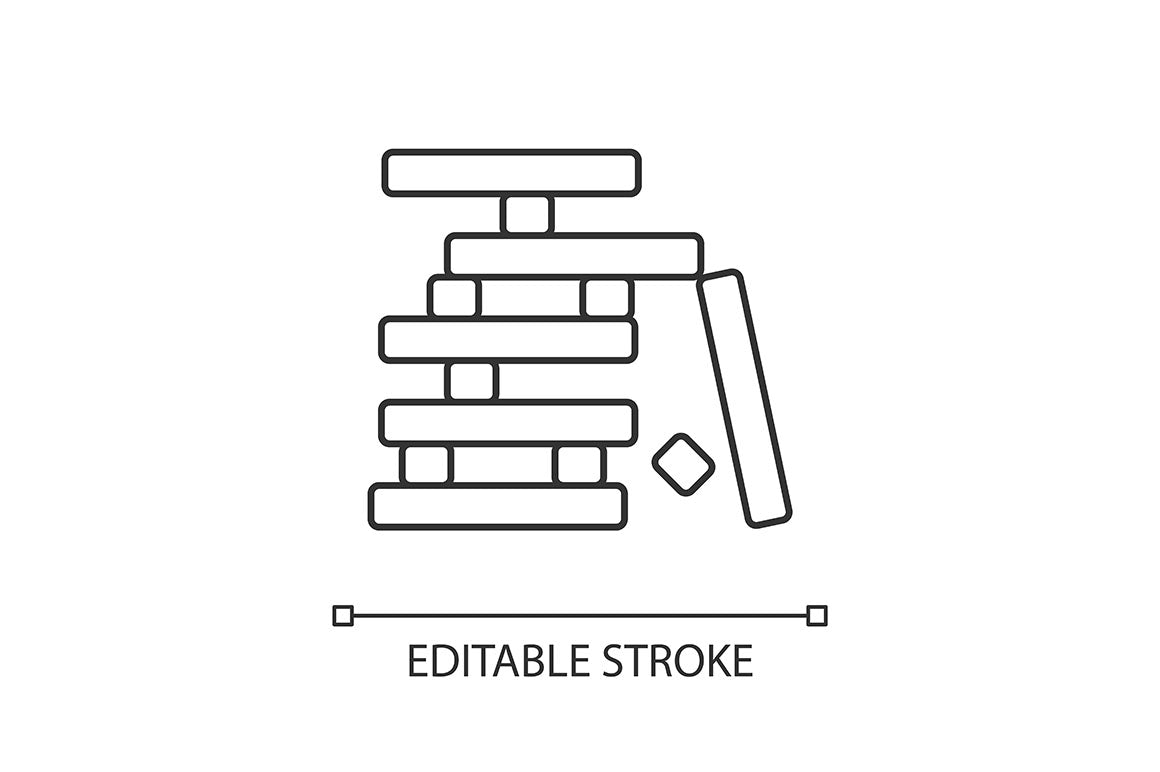 Table games pixel perfect linear icons set