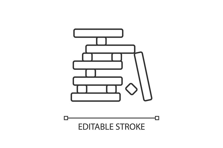 Table games pixel perfect linear icons set