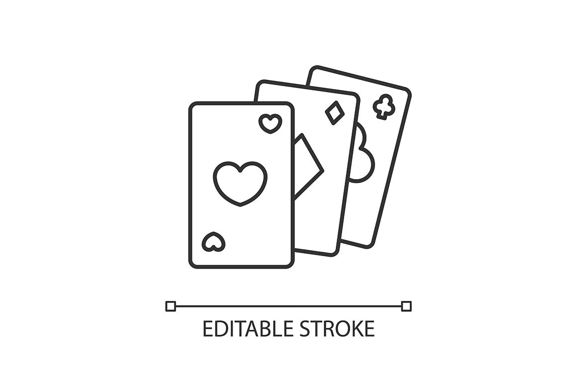 Table games pixel perfect linear icons set