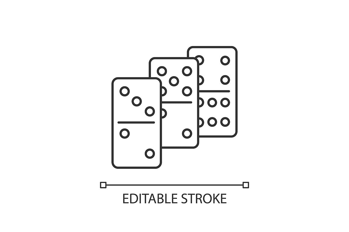 Table games pixel perfect linear icons set