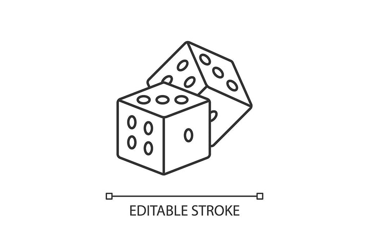 Table games pixel perfect linear icons set