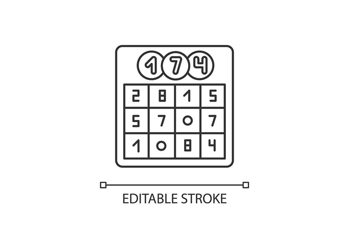 Table games pixel perfect linear icons set