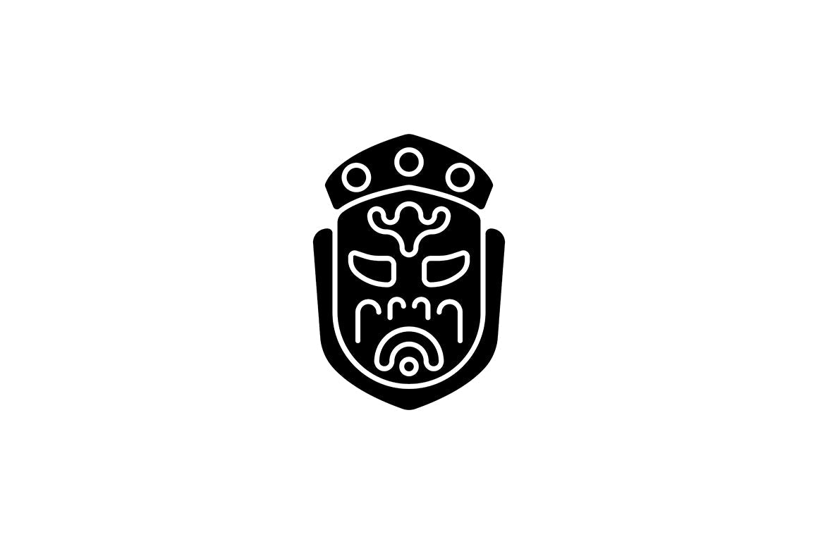 Taiwan black glyph icons set on white space