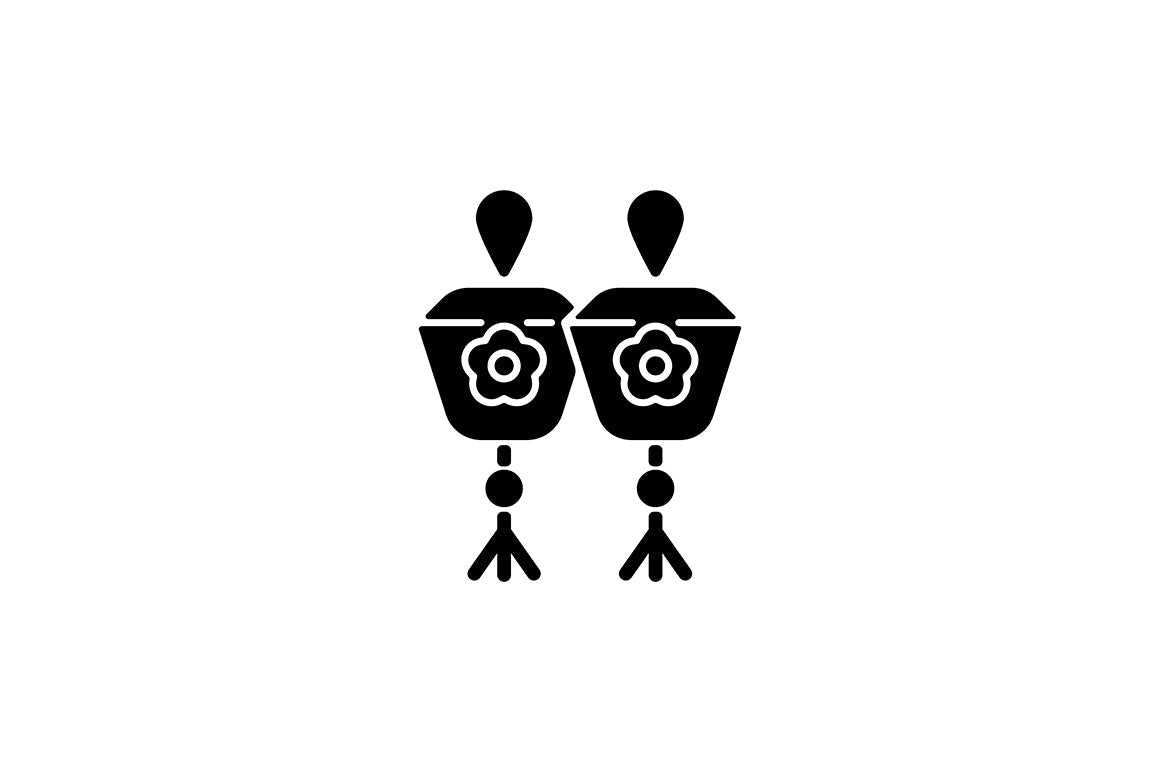 Taiwan black glyph icons set on white space