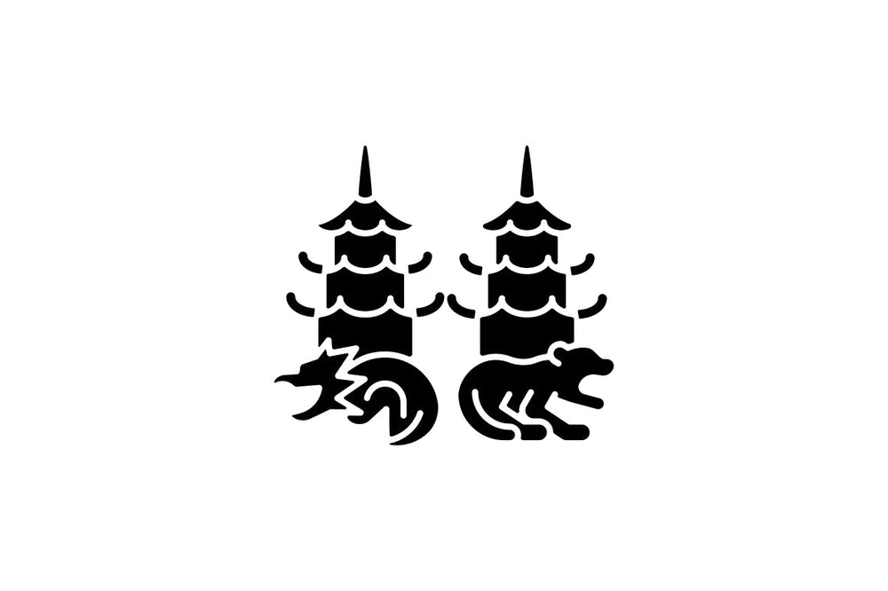 Taiwan black glyph icons set on white space