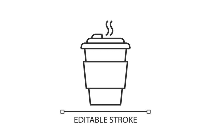 Takeaway food packages pixel perfect linear icons set