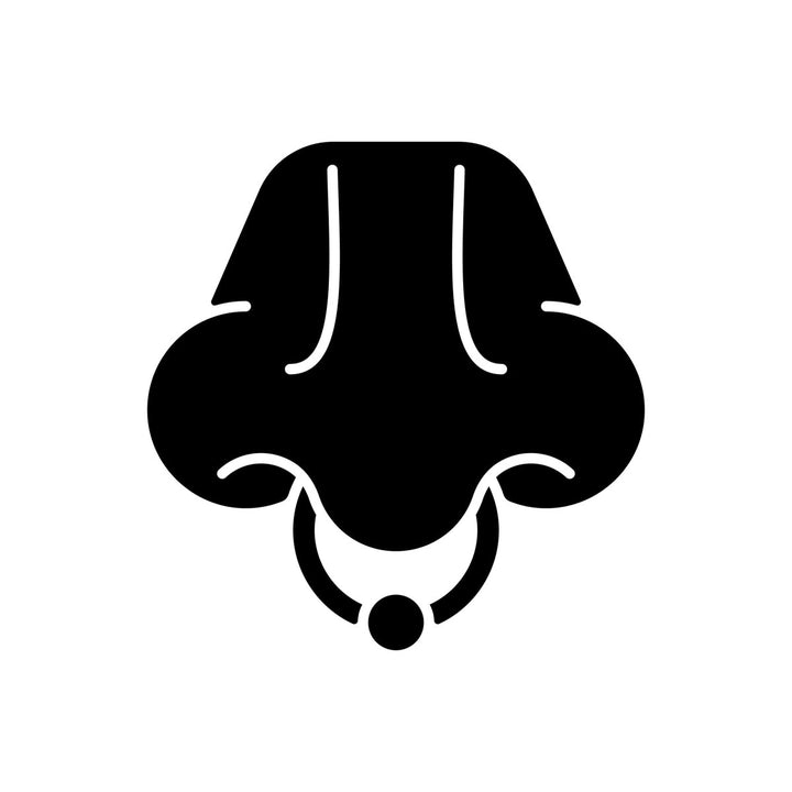 Tattoo and piercing black glyph icons set on white space