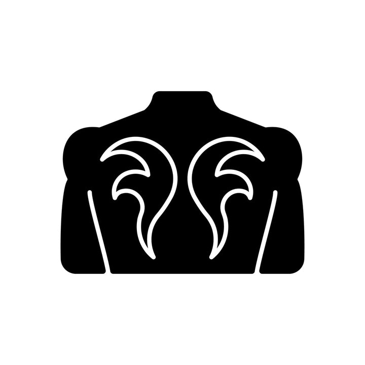 Tattoo and piercing black glyph icons set on white space
