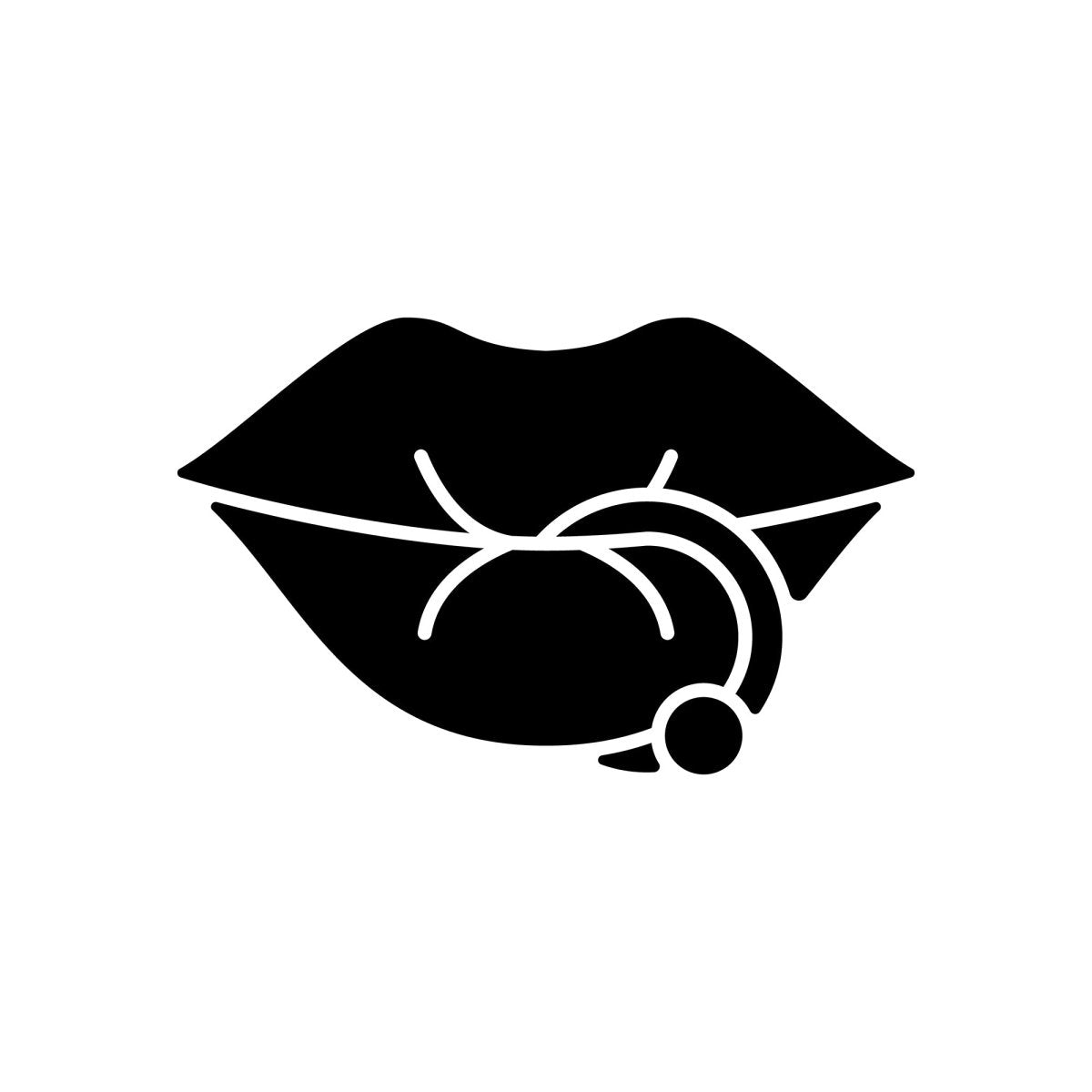 Tattoo and piercing black glyph icons set on white space