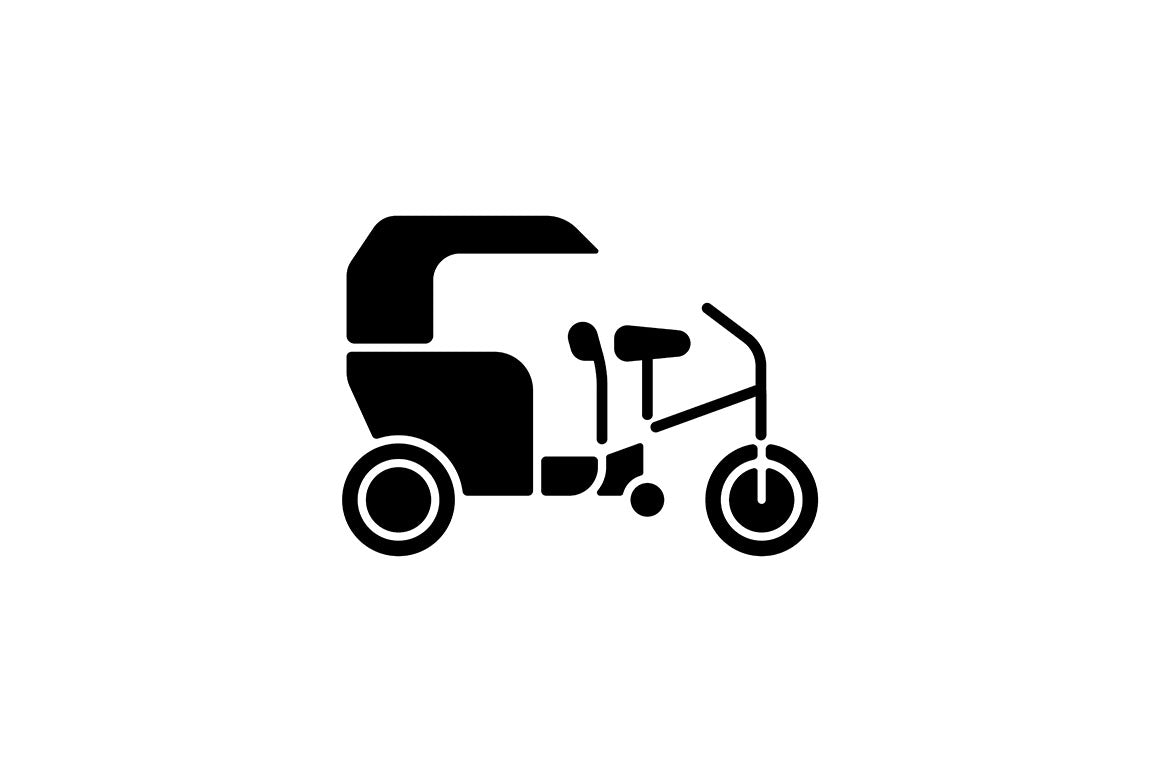 Taxi types black glyph icons set on white space