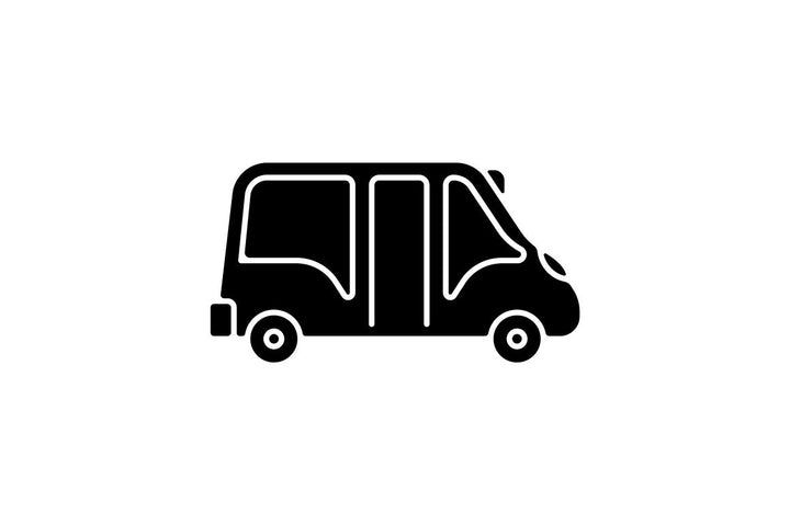 Taxi types black glyph icons set on white space