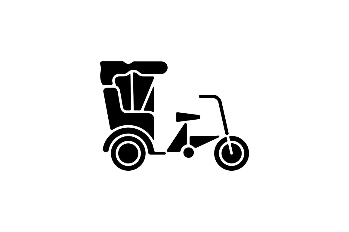 Taxi types black glyph icons set on white space