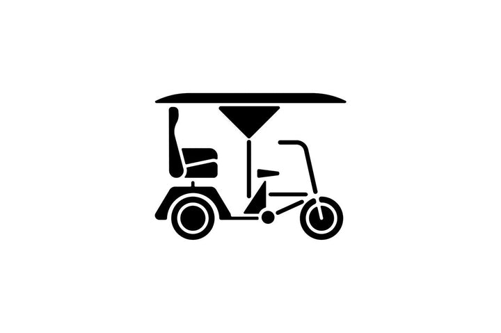 Taxi types black glyph icons set on white space