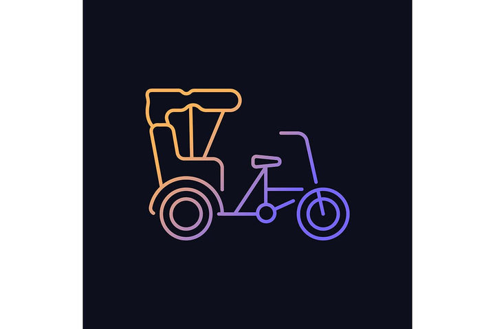 Taxi types gradient icons set for dark and light mode