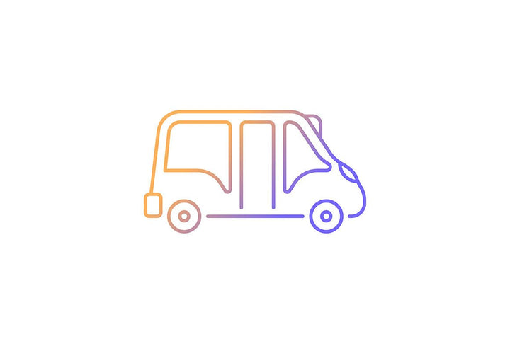 Taxi types gradient icons set for dark and light mode