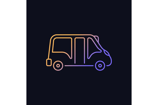 Taxi types gradient icons set for dark and light mode