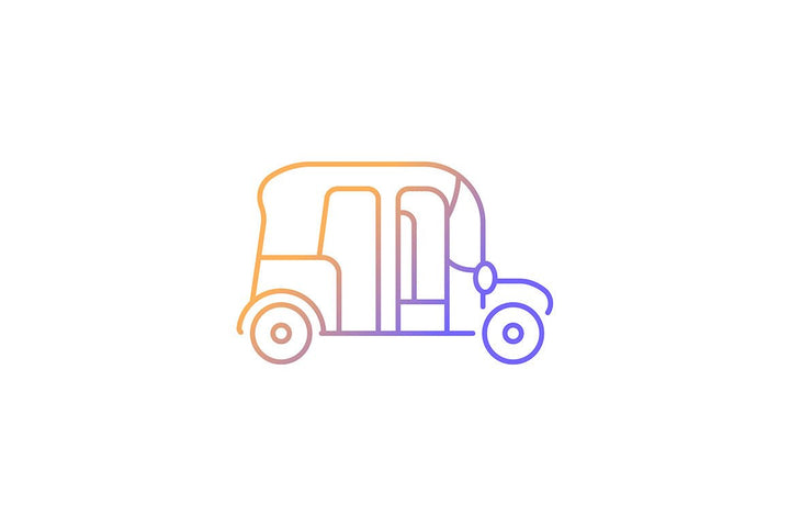 Taxi types gradient icons set for dark and light mode