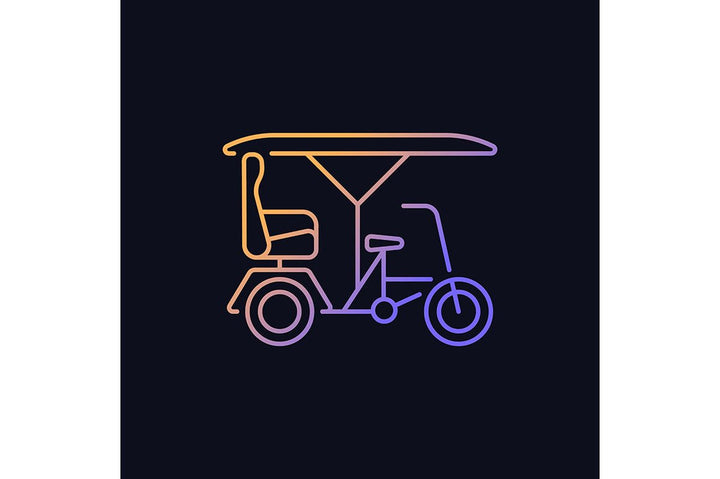 Taxi types gradient icons set for dark and light mode