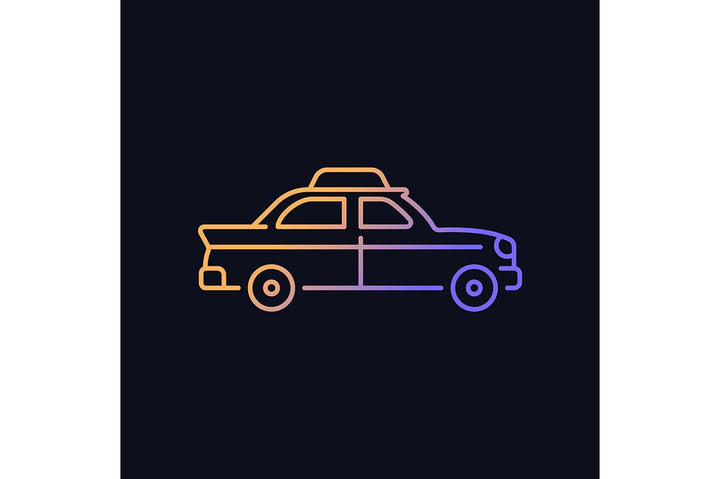 Taxi types gradient icons set for dark and light mode